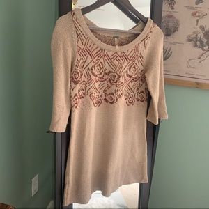 Free People Desert Rose Knit Sweater Tunic
